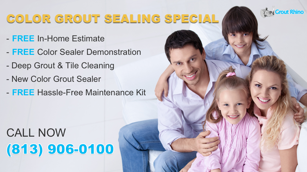Professional Grout Cleaning Grout Sealing at Grout Rhino | Color Grout Sealing